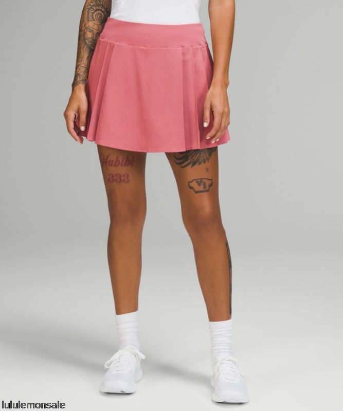 Lululemon Damen DELULU399 | Hoch Sitzender Tennisrock Mit Seitenfalten Brier Rose
